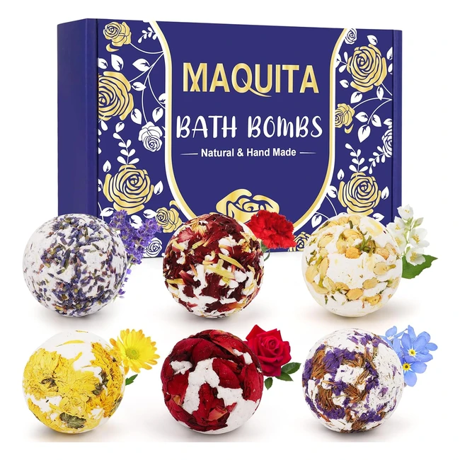 Maquita 6pcs Bath Bombs Handcrafted Spa Aromatherapy Stress Relief Gift Men Wome