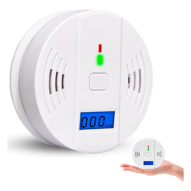 LCD Digital Carbon Monoxide Alarm Detector  Home Safety  EN50291 Standard