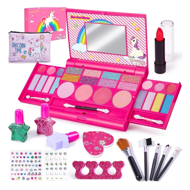 Kit trucco bambini Unicorno 15 pezzi - Sicuro e lavabile - Regalo compleanno Natale