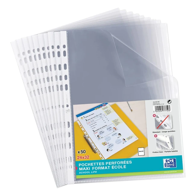 Fundas Perforadas Elba para Archivador Gran Formato 24x32 cm - Paquete de 50