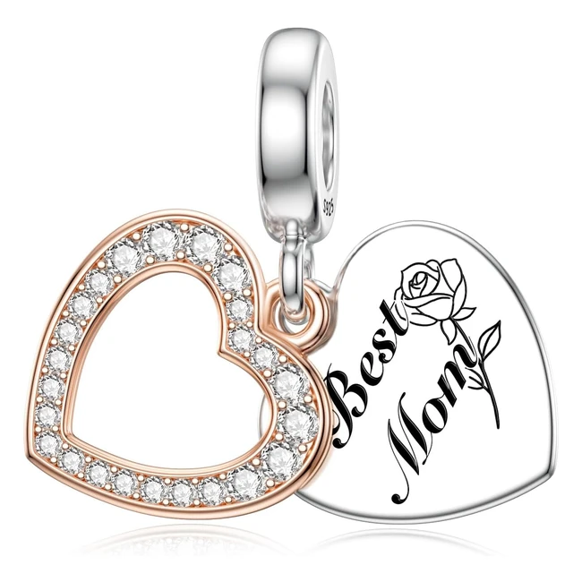 Lanbeide Family Charms 925 Sterling Silver Love Heart Flower Charms Bead - Fit P
