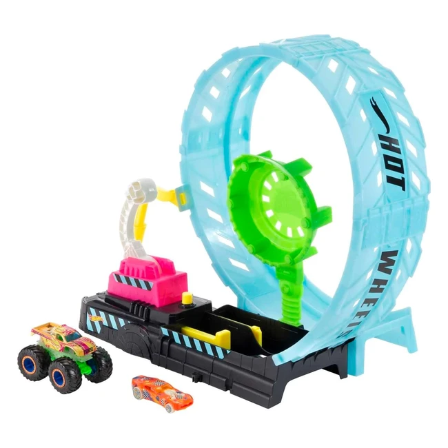 Hot Wheels Monster Trucks Coffret Dfi Looping Phosphorescent HBN02