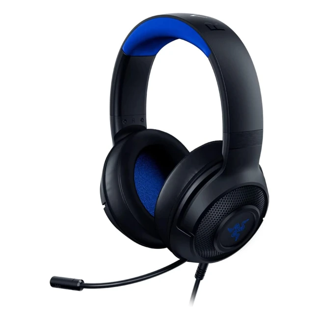 Casque Gaming Razer Kraken X pour Console - Microphone Cardiode Flexible - Haut-parleurs de 40mm - Conception Ultralégère - Noir/Bleu