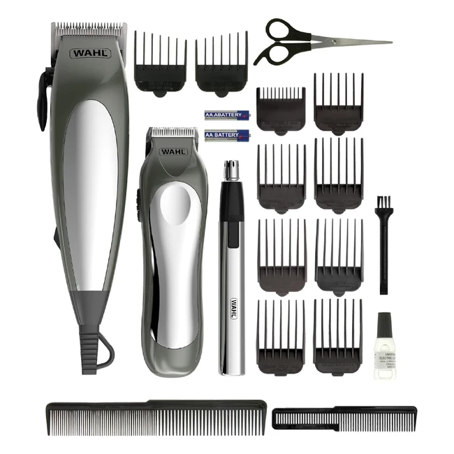 Wahl Deluxe Clipper Kit 3in1 Mens Hair Trimmer Set - Corded Head Shaver  Stubb