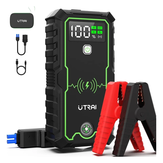 Arrancador de Coches Utrai 3600A 27000mAh para Gasolina/Diesel con USB/Carga Inalámbrica 10W