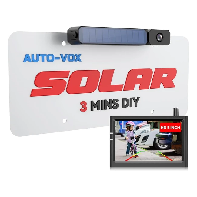 Autovox Solar Wireless Reversing Camera Kit HD Night Vision IP69K Waterproof