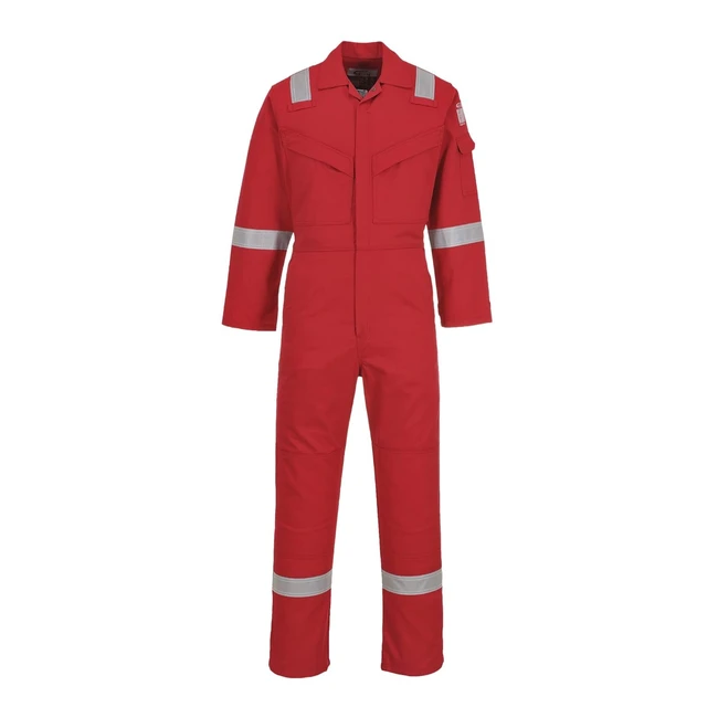 Portwest FR50 Men's Reflective Flame Resistant FR Antistatic Coverall - 350g Red