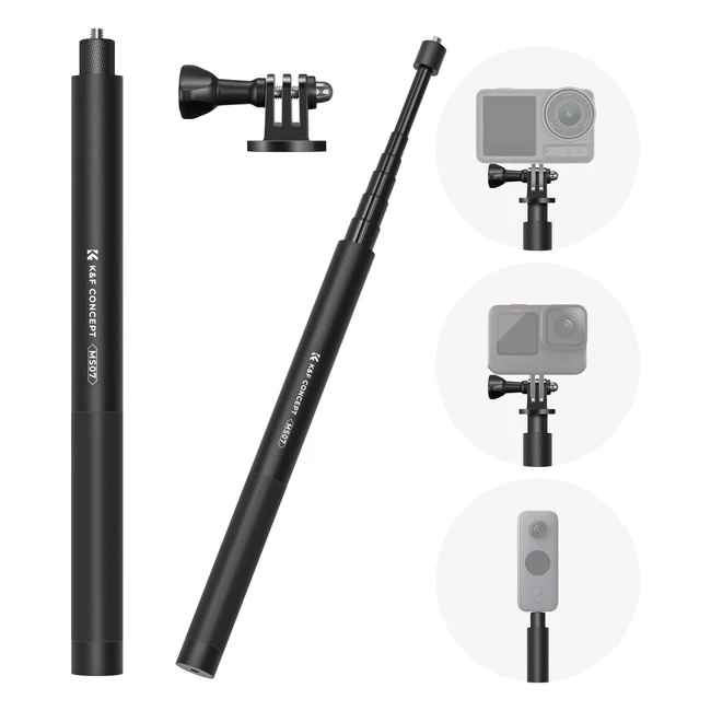 KF Concept 153cm60 Selfie Stick for GoPro Insta360 DJI Action - Extendable Monop