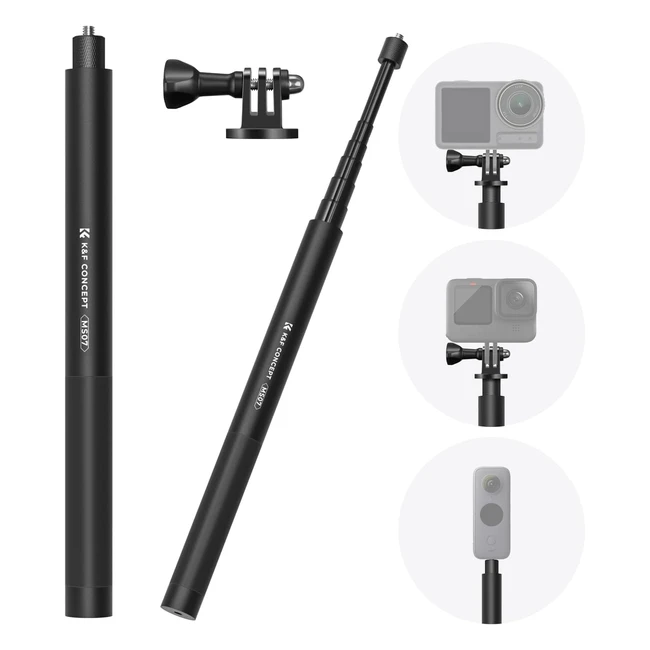 KF Concept 153cm60 Selfie Stick for GoPro Insta360 DJI Action - Extendable Monopod Pole MS07