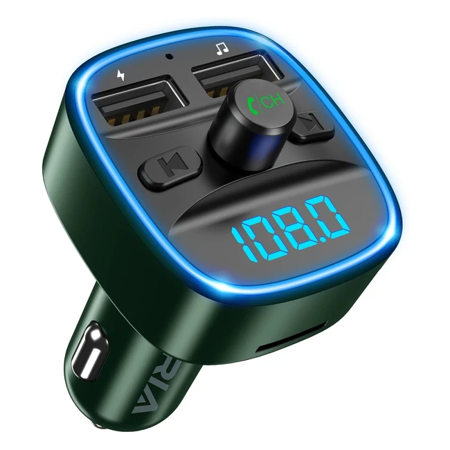 ORIA Bluetooth FM Transmitter Car Charger Dual USB Hands-Free Calls Music Player