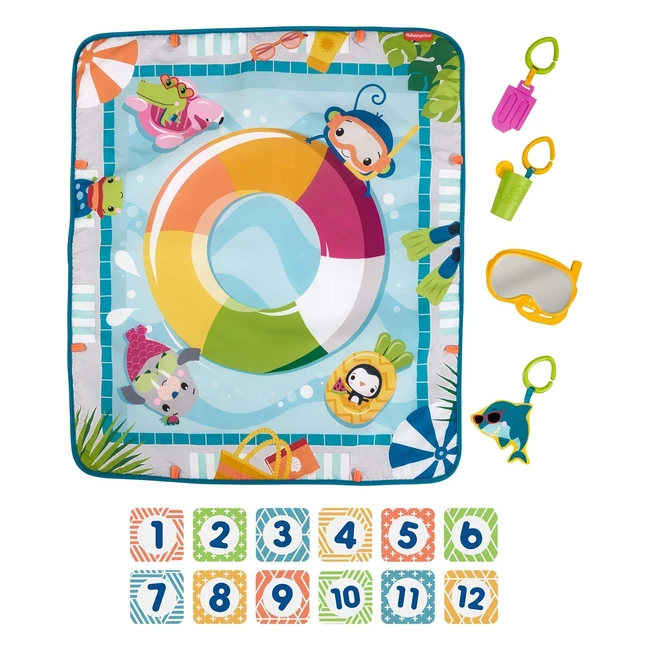 Tapis d'activités piscine FisherPrice GRR44 pour bébé - Jouets amovibles inclus