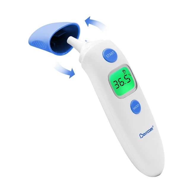 Berrcom 2-in-1 Forehead & Ear Digital Thermometer - Non Contact Infrared - LCD Screen