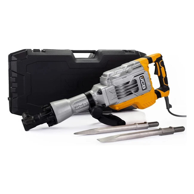 JCB 1700W Demolition Hammer Breaker - Powerful 75J Impact Force - 3 Year Warranty
