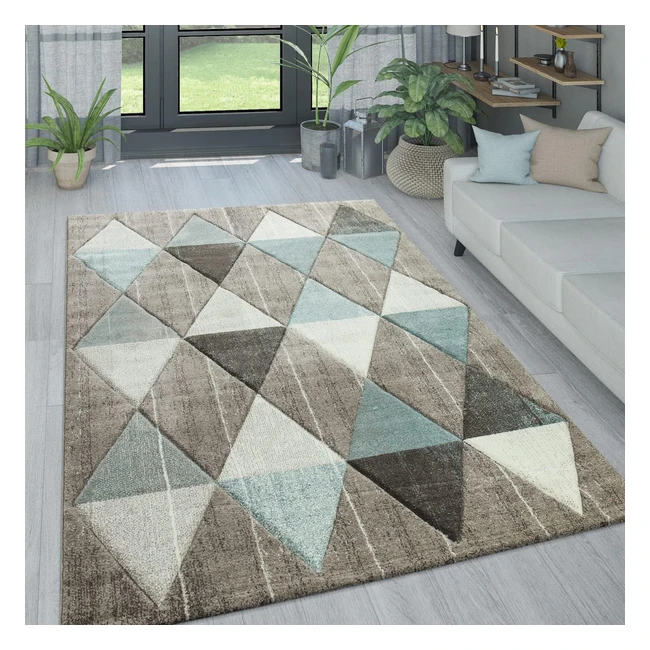 Tapis Salon Paco Home Losanges Triangles Zigzags 160x230 cm Beige