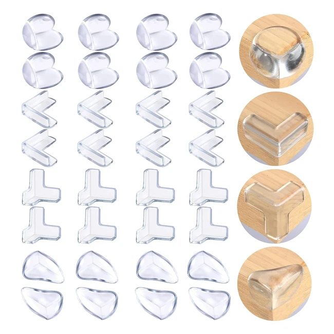 Protections Coin de Table pour Bébé - Guyuwe - Réf. 32pcs - Sécurité Enfant - 4 Formes