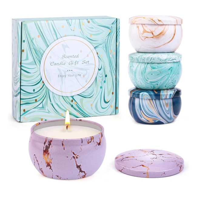 Set regalo candele profumate gelsomino fico campanula blu salvia legnosa - C