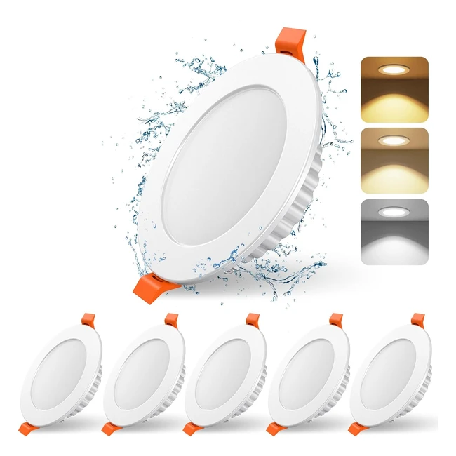 Focos LED Techo Empotrable 7W 700lm - Pack 6 - Alta Calidad - 3 Colores - AC 230