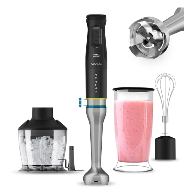 Mixeur Plongeant Cecotec Katana TotalDestroy 1500XL DoubleKatanas 1500W Lames Doubles 21 Vitesses et Turbo