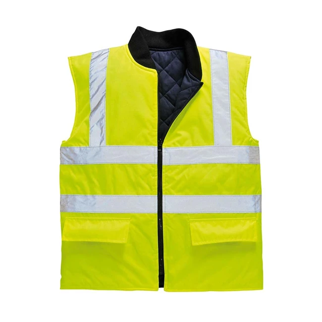 Portwest HiVis Reversible Bodywarmer S Yellow S469YERS - 300D Polyester