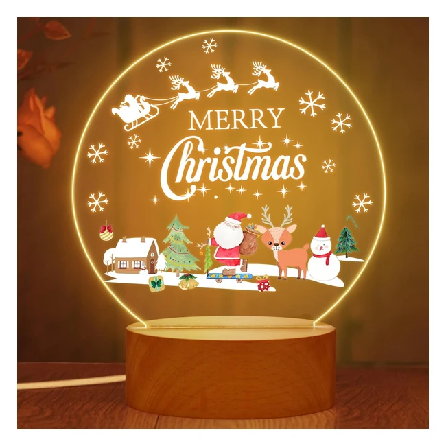 Veilleuse personnalisée Noël enfant LED - Cadeau naissance fille garçon - Bébé - Simspear