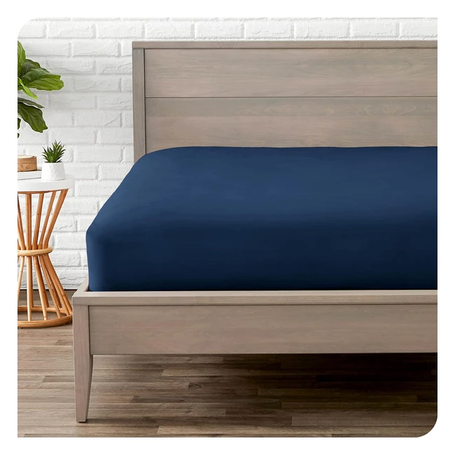 Sabana Bajera Ajustable Microfibra Premium 1800 Ultrasuave Sin Arrugas Bolsillo Profundo 90 x 200 Azul Oscuro