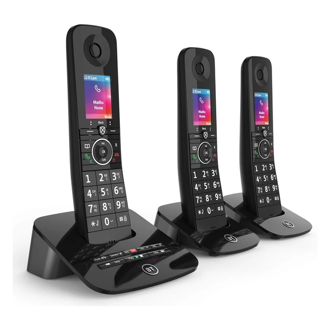 BT Premium Cordless Home Phone Trio Handset Pack - Nuisance Call Blocking - Mobi