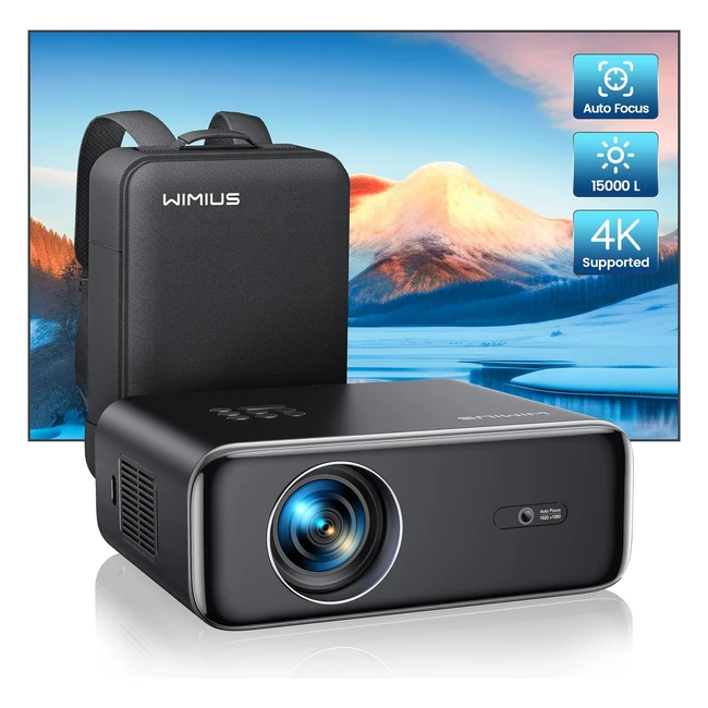 Wimius P62 Full HD 1080P Beamer 20000 Lumen WiFi6 Bluetooth 4P4D Trapezkorrektur