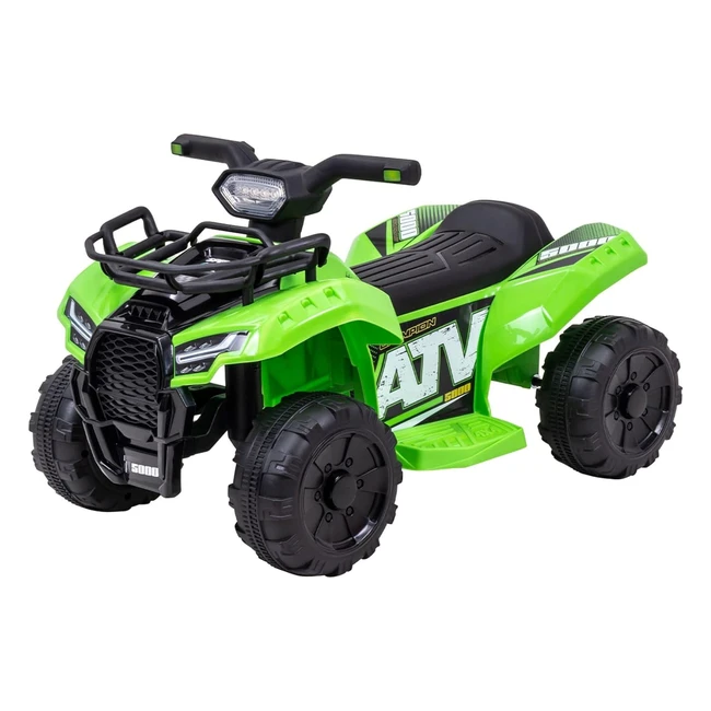 Actionbikes Motors Kinder Elektroauto Quad Jumpy 18 Watt Elektromotor 6V 4Ah Batterie Automatische Bremse LED-Scheinwerfer USB AUX Verbindung Grün