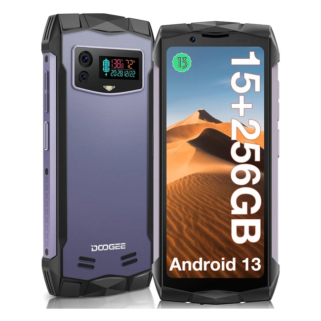 Doogee Smini Rugged Smartphone Android 13 15GB256GB2TB Extension Helio G99 Octa Core 45 QHD Small Rugged Phone 50MP Camera 3000mAh 4G Dual SIM Rugged Mobile Phones GPSFace ID NFC Purple