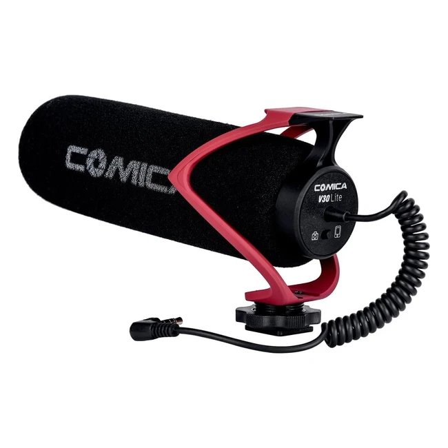 Microfono Comica CVMV30 Lite Supercardioide para Canon Nikon Sony - Rojo