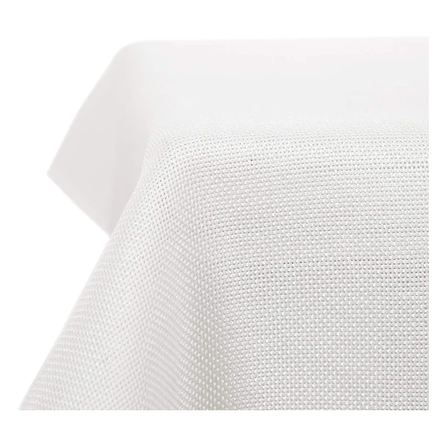 Deconovo Faux Linen Table Cover 59x79in White - Water Resistant  Wipeable