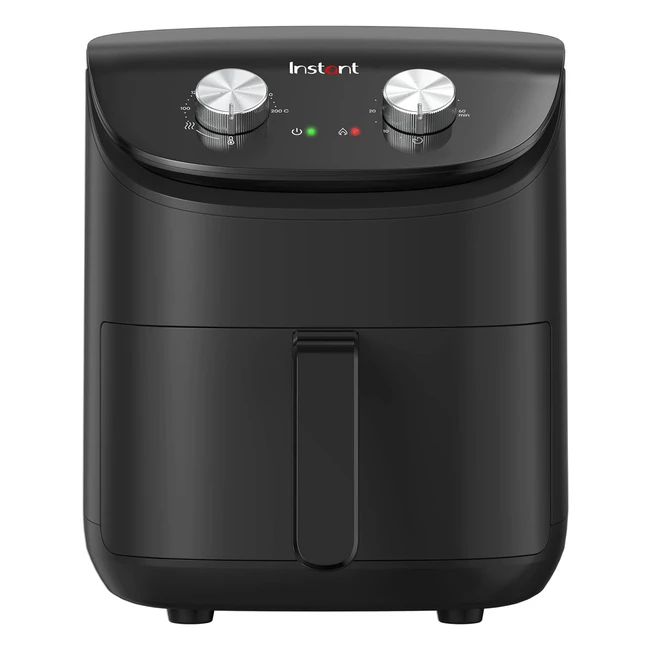 Compact Air Fryer Black 38L - Healthy Oil Free Meals - Adjustable Temp - Countdown Timer - Nonstick - Dishwasher Safe - 1500W