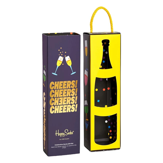 Calzini Happy Socks Unisex 3-Pack Celebration - Nero/Giallo - 4146