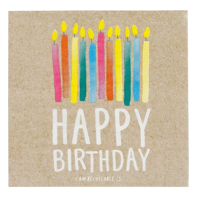 Servilletas de Papel Fiesta Cumpleaos Cero Plstico 33cm 20 Unidades Kraft