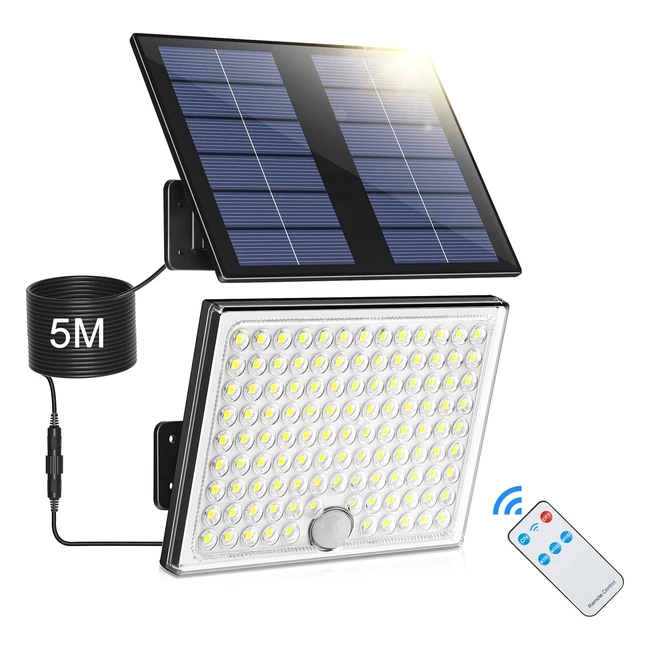 Lampe Solaire Exterieur avec Detecteur de Mouvement et Telecommande - Realky 2000mAh IP65