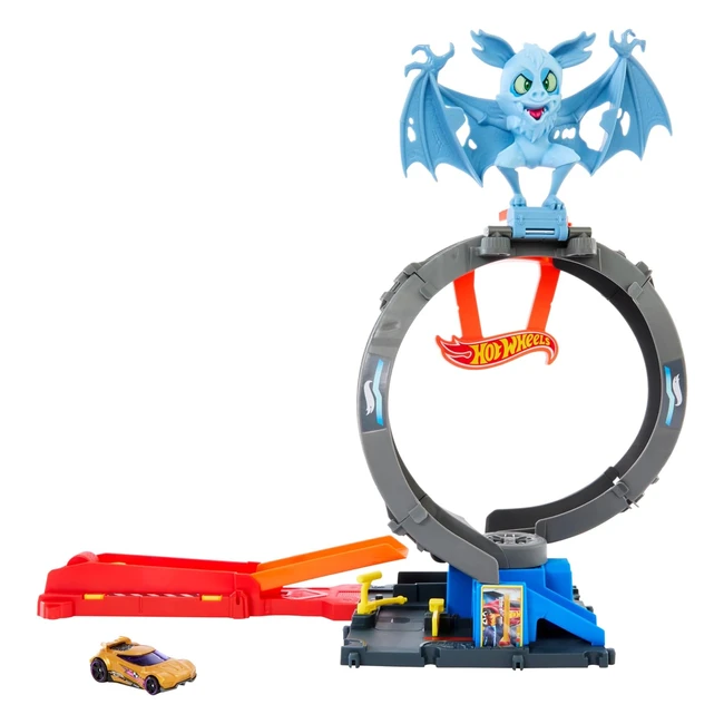 Hot Wheels Lets Race City Toy Car Track Set HTN78 - Bat Loop Attack