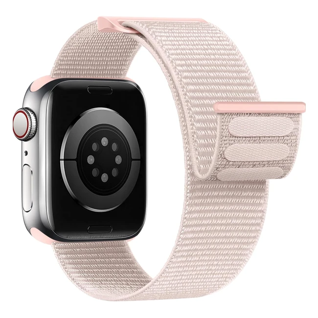 Yoohoo Nylon Straps for Apple Watch 42mm 44mm 45mm 49mm - Soft Replacement Bands Series 9 8 7 6 5 4 3 2 1 SE - Rose Pink