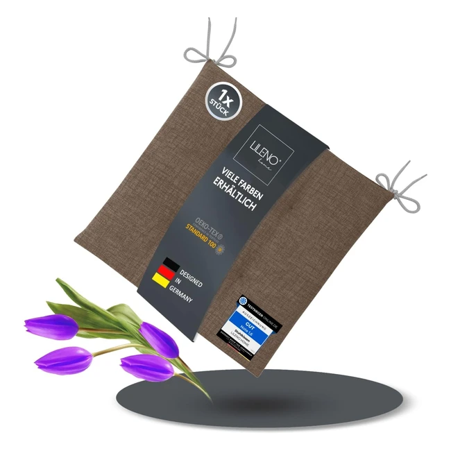 Lileno Home Stuhlkissen Set Hellbraun 40x40x45 cm - Bequeme UV-beständige Stuhlauflage