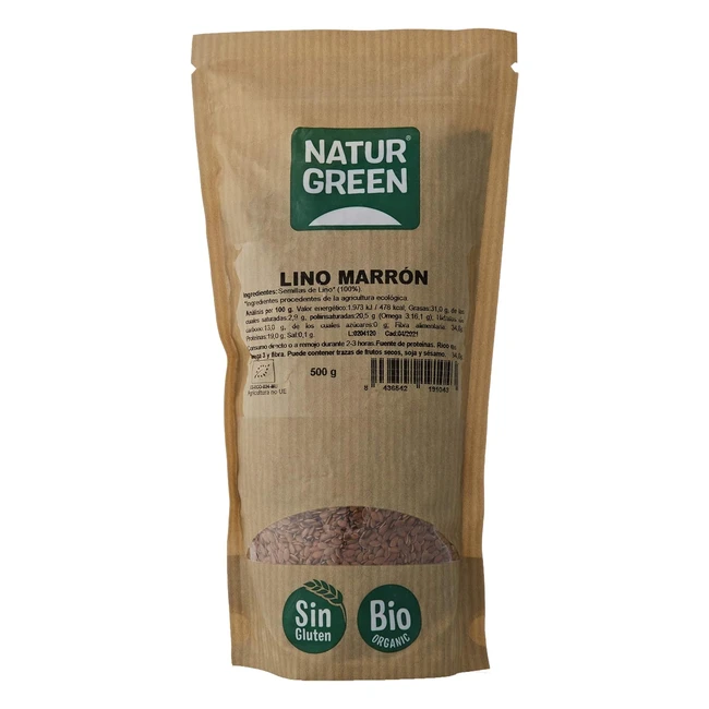 Semillas de Lino Marrn Ecolgico 500 gr - Fuente de Protena Omega 3 y Fibra