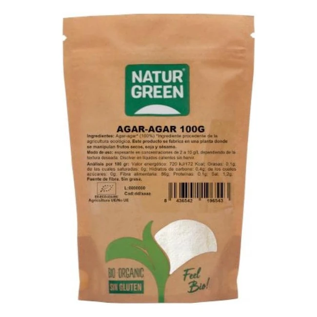 Agar Agar en Polvo 100g Bio - Espesante Natural Sin Gluten