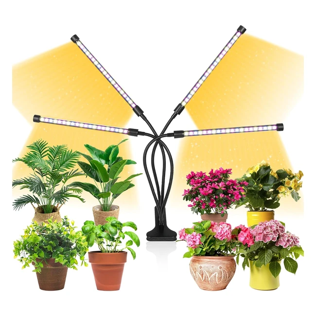 Mixc Grow Light80 LEDS Full Spectrum4 Heads Plant Grow Lamps with Timer