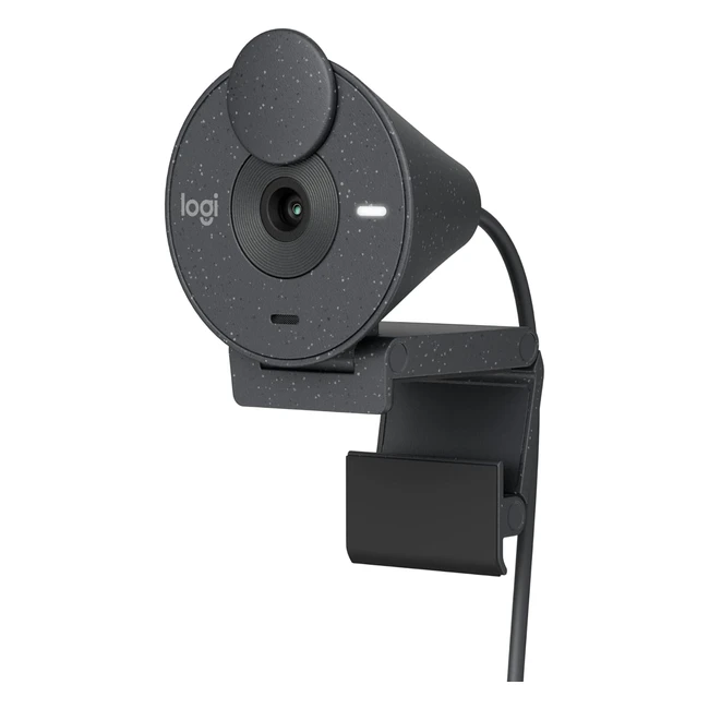 Logitech Brio 300 Full HD Webcam con Obturador de Privacidad y Micrófono con Reducción de Ruido USB-C Certificada para Zoom Microsoft Teams Google Meet - Grafito