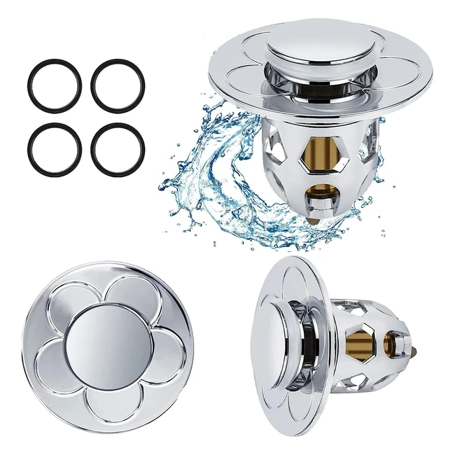 Bouchon Universel Fuite Lavabo Bonde Popup Filtre Anti-Clogging 3440mm Argent