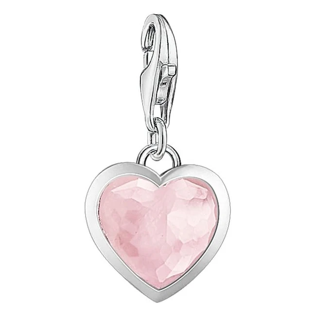 Thomas Sabo Women Charm Pendant Heart Rose Quartz 925 Sterling Silver 13610349 -