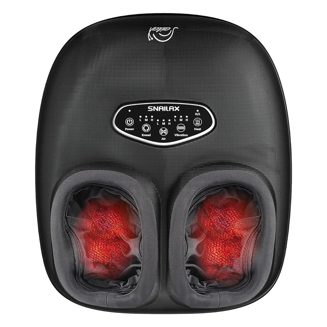 Snailax Shiatsu Foot Massager with Heat - Deep Kneading Compression Vibration - Plantar Fasciitis Neuropathy Relief - Size 13 - Gifts for Men Women