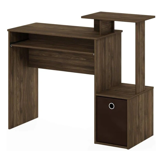 Bureau d'écriture informatique Furinno Econ Wbin Columbia Walnut/Dark Brown