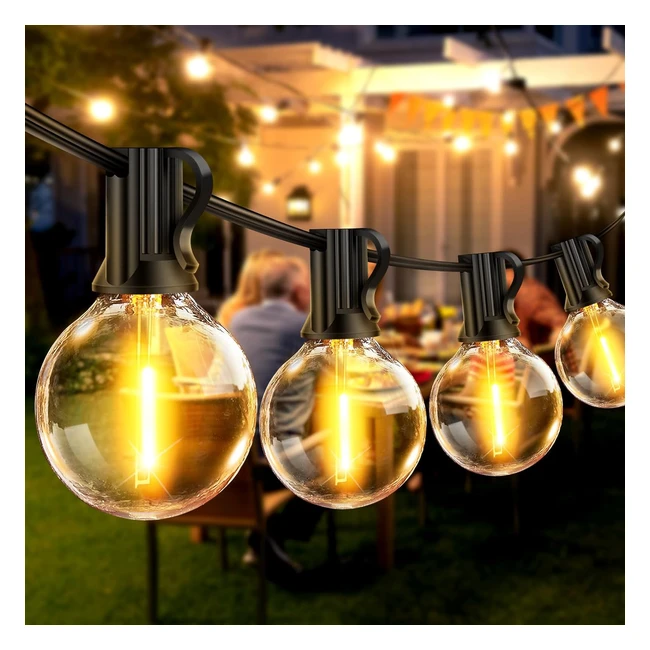 Outdoor String Lights 655ft Garden Festoon Light Mains Powered with 302 Shatterp