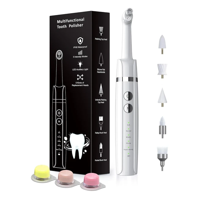 Trueocity Teeth Whitening Kit - Remove Plaque Stains Yellow Teeth - 5 Modes & 5 Heads