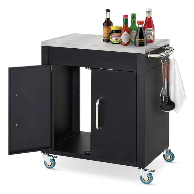 Homcom Kchenwagen mit Rdern Servierwagen Kchenwagen mit Schrankhaken und E