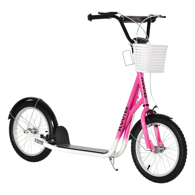 Homcom Kinderroller Scooter Tretroller mit Bremse Korb Hhenverstellbar fr 512 Kinder Roller Kickboard Aluminiumlegierung Gummi